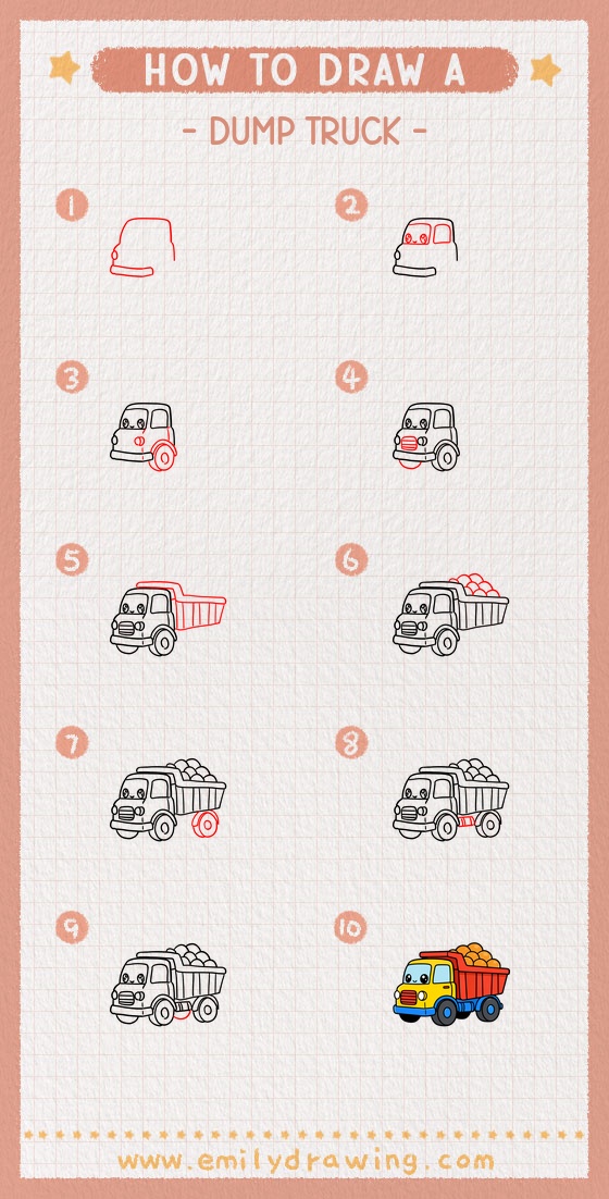 how to draw a dump truck pinterest pin